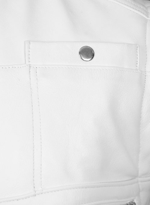 White Leather Biker Vest # 314 - Click Image to Close
