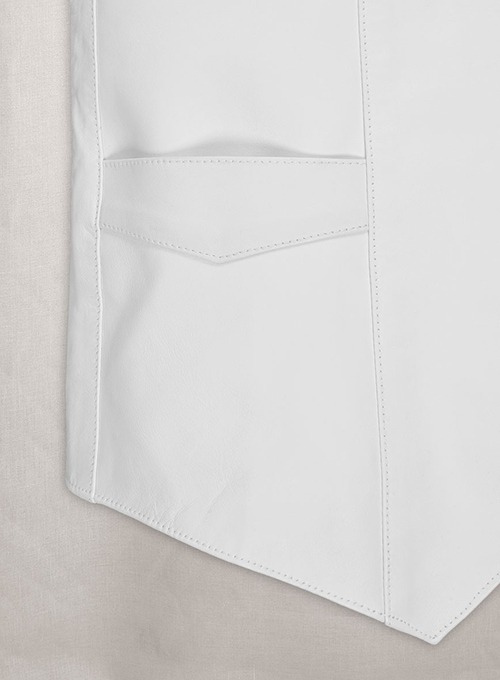 White Leather Vest # 306 - Click Image to Close