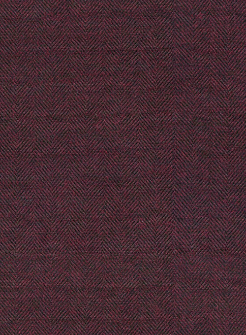 Wine Herringbone Tweed Jacket