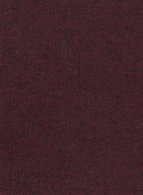 Wine Herringbone Tweed Jacket - Click Image to Close