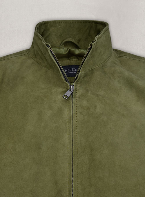 Woodland Green Suede Ryan Reynolds Leather Jacket - Click Image to Close