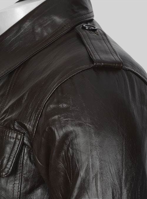 Wrinkled Brown Leather Jacket #122 - Click Image to Close