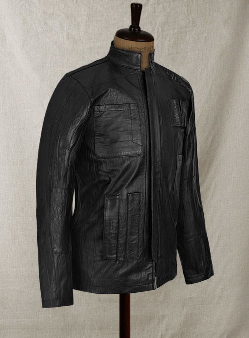 Wrinkled Black Harrison Ford Star Wars Leather Jacket