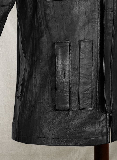 Wrinkled Black Harrison Ford Star Wars Leather Jacket