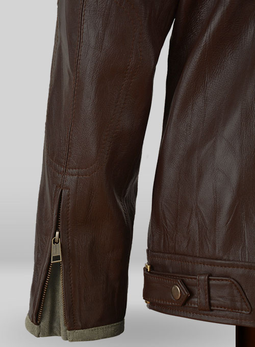 Wrinkled Brown Gerard Butler Leather Jacket #1