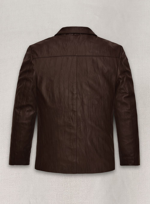 Wrinkled Brown Jim Morrison Leather Jacket - Click Image to Close