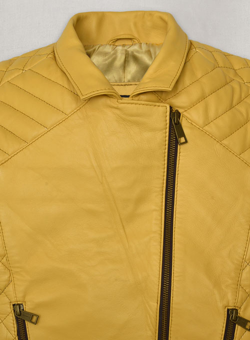 Yellow Leather Jacket # 242