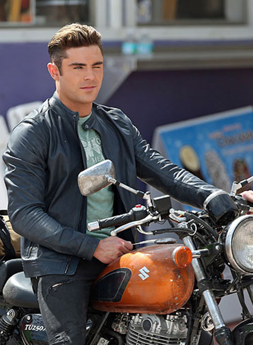 Zac Efron Baywatch Leather Jacket - Click Image to Close