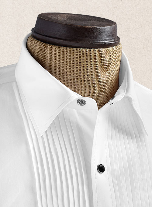 Pleated White Tuxedo Shirt - Click Image to Close