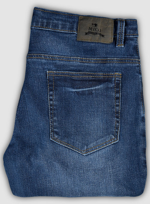 Alpha Blue Stretch Stone Wash Whisker Jeans