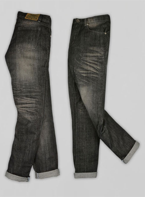 Black Tiger Claws Scrape Wash Jeans - Look #610
