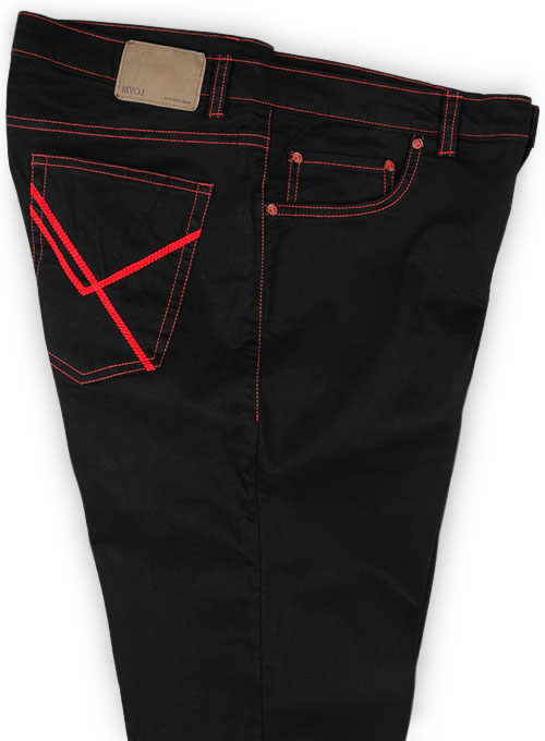 Black Twill Stretch Chino Jeans - Look #710