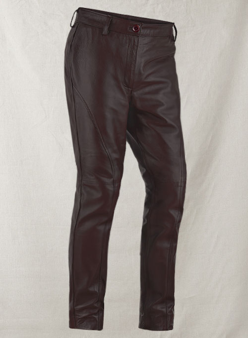 Burgundy Phoenix Leather Pants - Click Image to Close