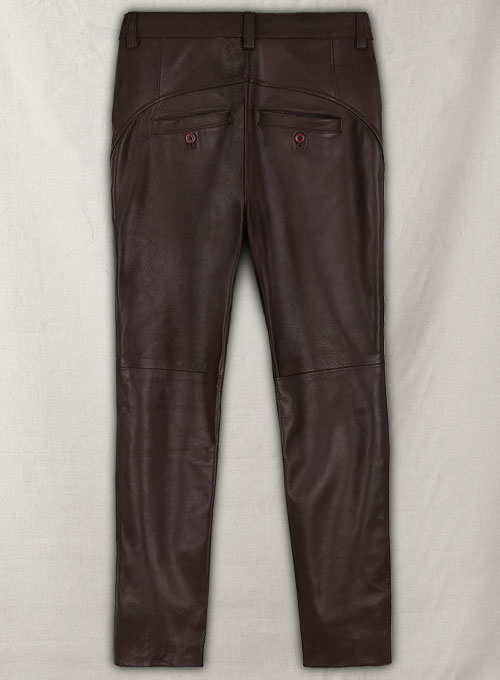 Burgundy Phoenix Leather Pants - Click Image to Close