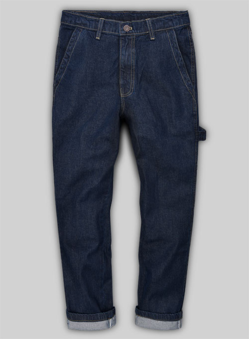 Carpenter Style Cargo Denim Jeans - Click Image to Close