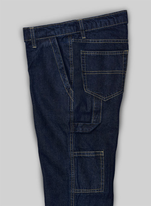 Carpenter Style Cargo Denim Jeans - Click Image to Close