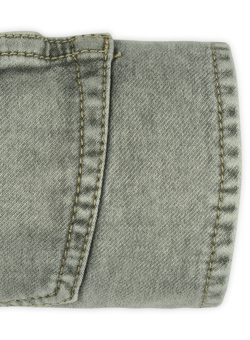 Chester Olive Stretch Jeans - Blast Wash