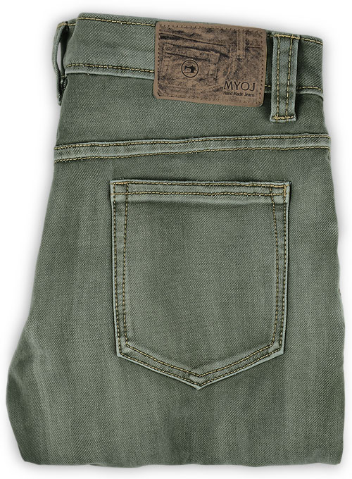 Chester Olive Stretch Jeans - Vintage Wash