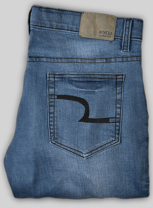 Texas Black Stretch Indigo Wash Whisker Jeans - Look #644
