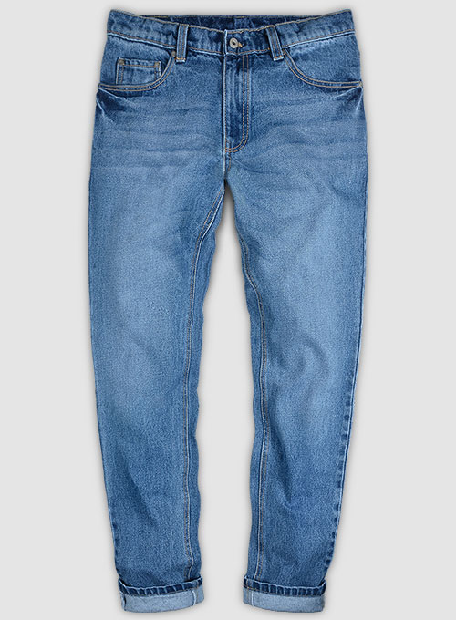 Classic Heavy Blue Stone Wash Whisker Jeans Premium Wash