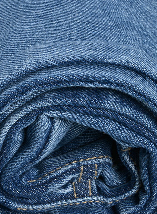 Classic Heavy Blue Stone Wash Whisker Jeans - Click Image to Close