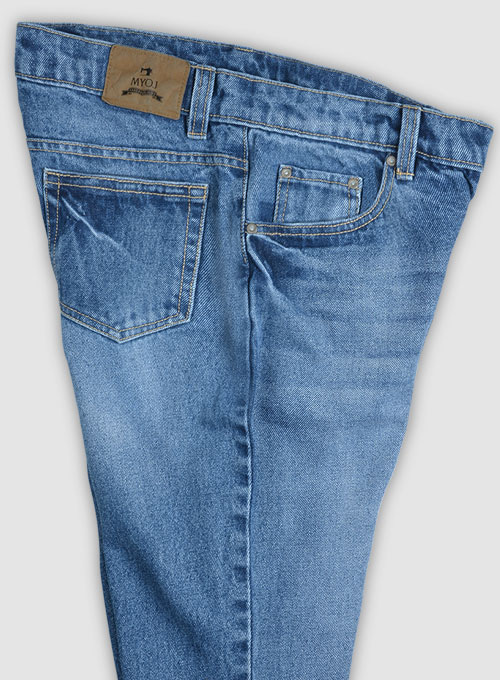 Classic Heavy Blue Stone Wash Whisker Jeans - Click Image to Close