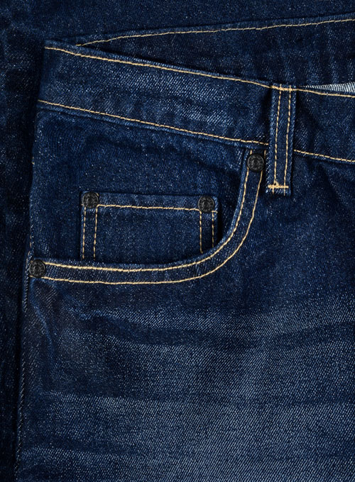 Classic Heavy Blue Hard Wash Whisker Jeans - Click Image to Close