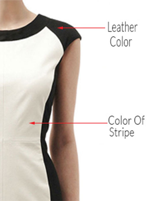 Color Block Leather Dress - # 754 - Click Image to Close