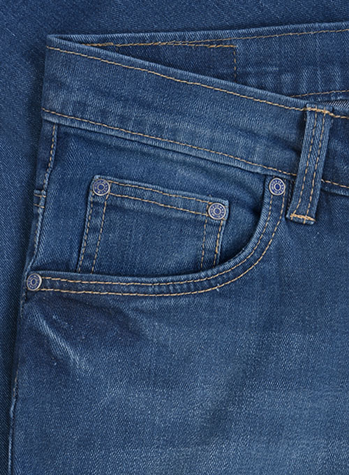 Cove Blue Stretch Stone Wash Whisker Jeans