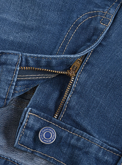 Cove Blue Stretch Stone Wash Whisker Jeans