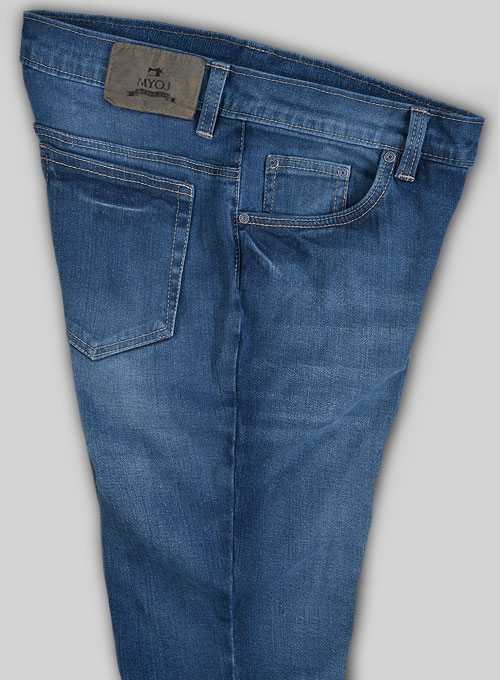 Cove Blue Stretch Stone Wash Whisker Jeans