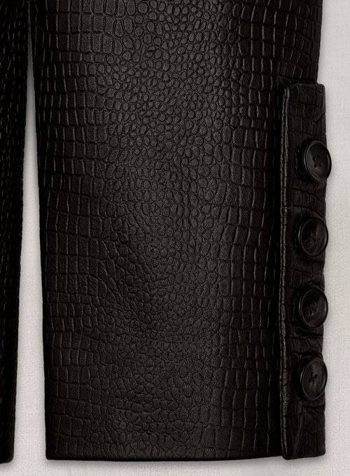 Crocodile Dark Brown Hyde Leather Pants - Click Image to Close