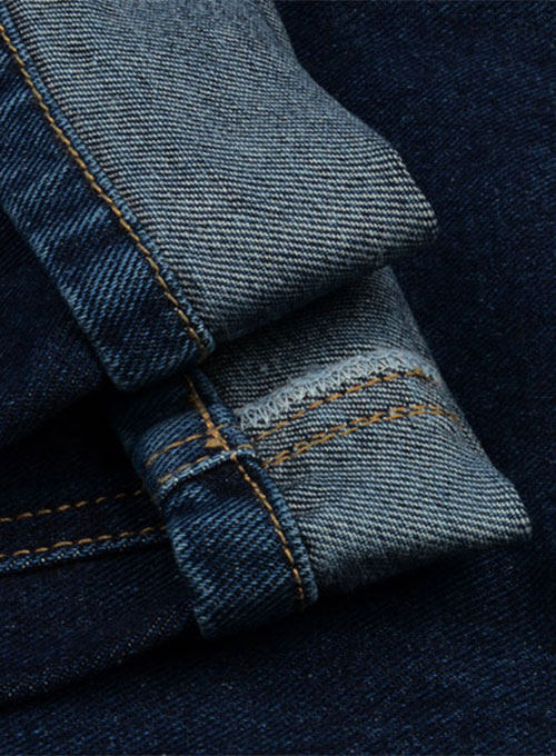 Dark Blue 14.5oz Heavy Denim Jeans - Hard Wash - Click Image to Close