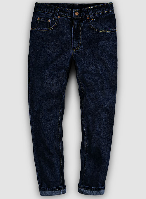 Dark Blue 14.5oz Heavy Denim Jeans - Hard Wash : Made To Measure