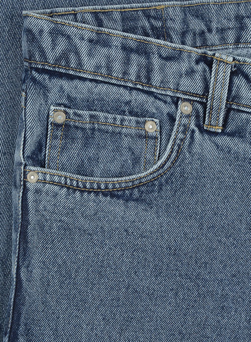 Dark Blue 14.5oz Heavy Denim Jeans - Blast Wash