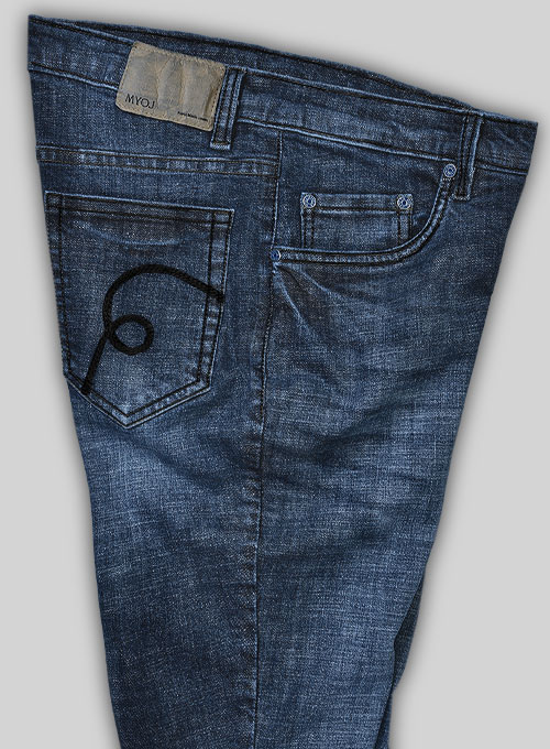 Dodgers Blue Stretch Indigo Wash Whisker Jeans - Look #500