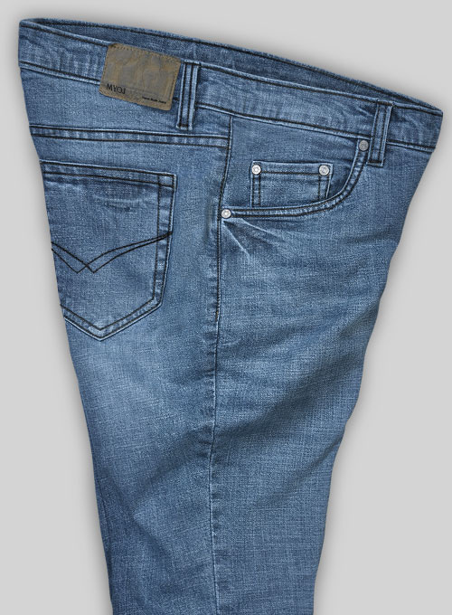 Dodgers Blue Stretch Stone Wash Whisker Jeans - Look #501 - Click Image to Close