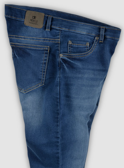 Foster Blue Stretch Stone Wash Whisker Jeans - Click Image to Close