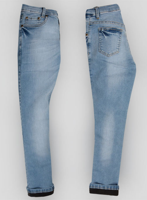 Foster Blue Stretch Indigo Wash Whisker Jeans - Click Image to Close