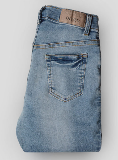 Foster Blue Stretch Indigo Wash Whisker Jeans - Click Image to Close