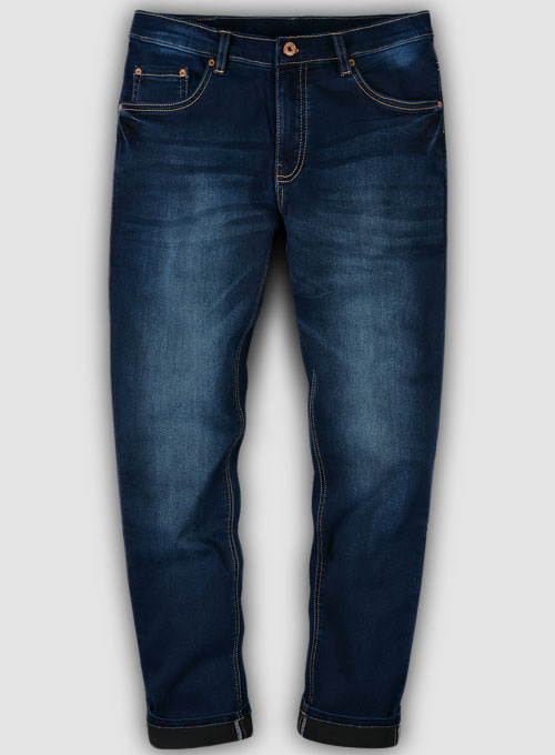 Foster Blue Stretch Indigo Wash Whisker Jeans : Made To Measure