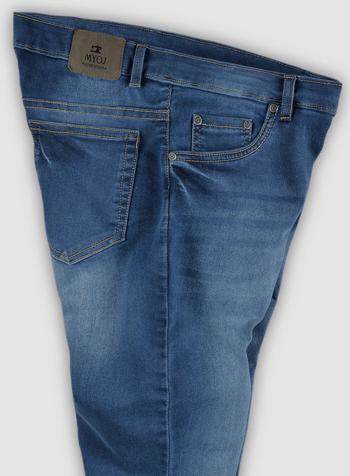 Foster Blue Stretch Stone Wash Whisker Jeans - Click Image to Close