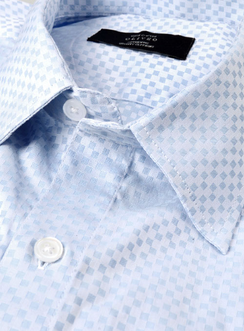 Giza Vinho Blue Cotton Shirt - Full Sleeves