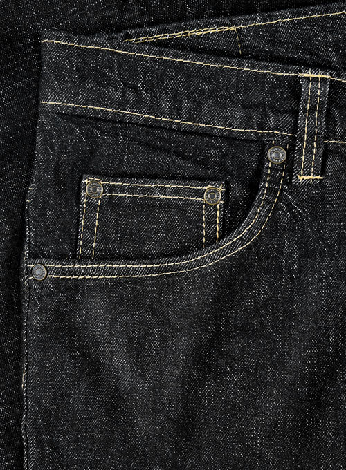 Kato Black Stretch Denim X Wash Jeans