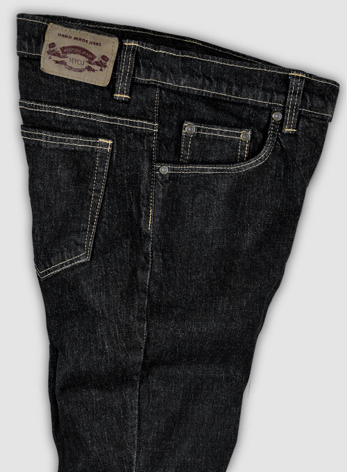 Kato Black Stretch Denim X Wash Jeans