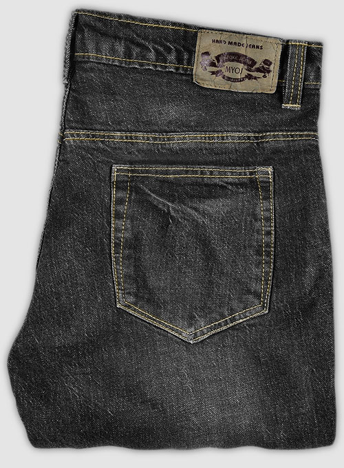 Kato Black Stretch Indigo Wash Whisker Jeans