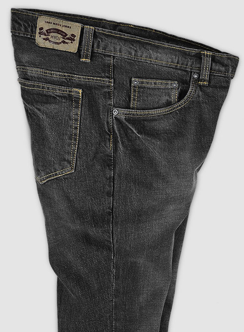 Kato Black Stretch Indigo Wash Whisker Jeans