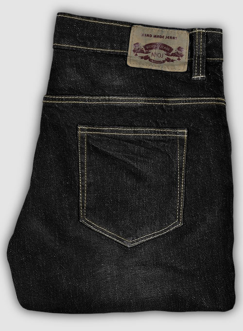 Kato Black Stretch Hard Wash Whisker Jeans