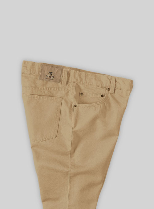 Kids Khaki Feather Cotton Canvas Stretch Jeans - Click Image to Close