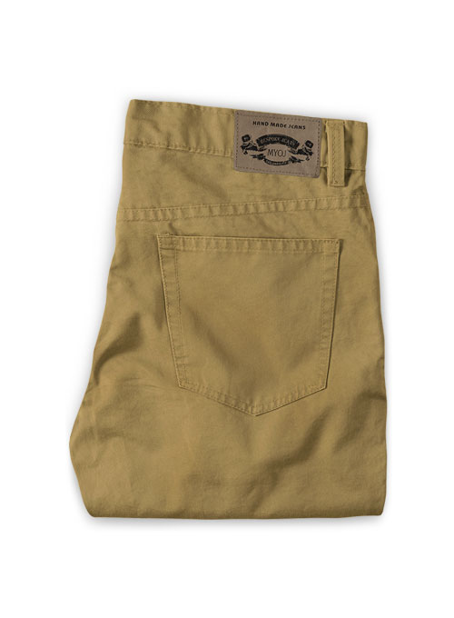 Kids Khaki Feather Cotton Canvas Stretch Jeans - Click Image to Close